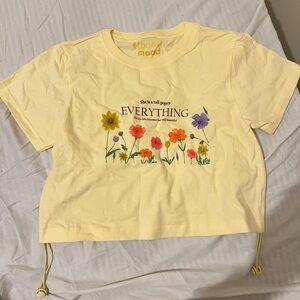 Yellow flower crop top
